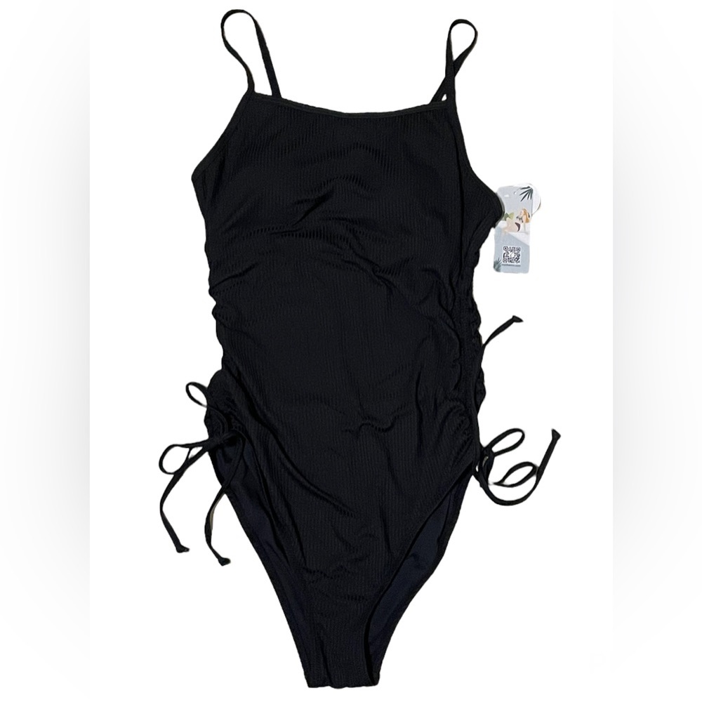 Soft Ribbed Ruched Sides Swimsuit - Picture 5 of 8